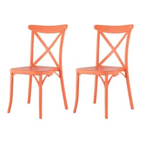 Stackable X Salmon Dining Chair (Set of 2)