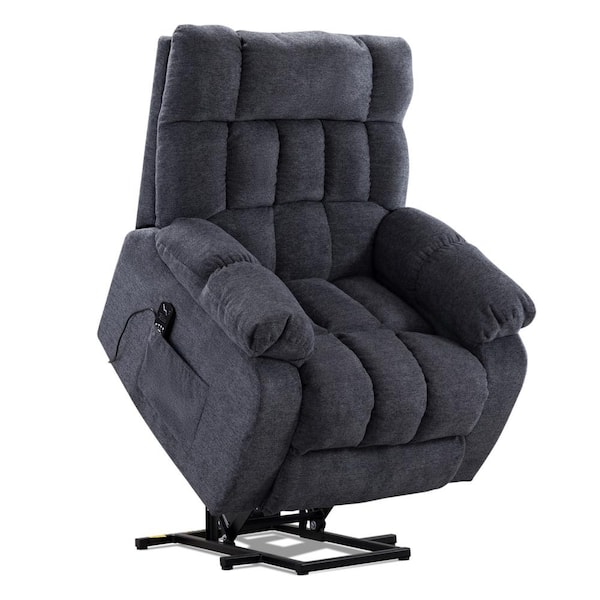 sumyeg Classic 38.2 in. Gray Power Recline and Lift Massage Chair Sofa ...