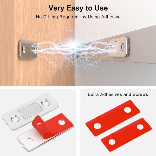 Irondo Black Acrylic Cabinet Door Magnet Catch – Rounded, Stainless Steel, Caravan/RV
