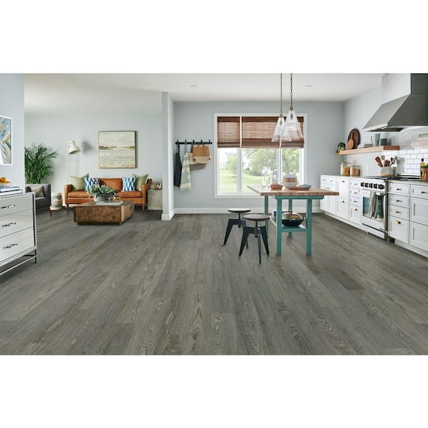 ProMark Shadow Gray 6 MIL x 6 in. W x 36 in. L Waterproof Glue Down Vinyl Plank Flooring 24ct (35.95 sq. ft. / case)