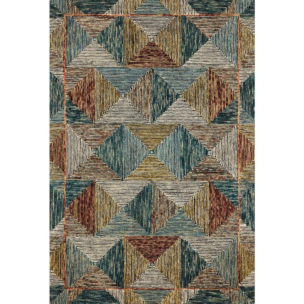 Handmade Ivory Geometric Wool 5' x 7' Area Rug