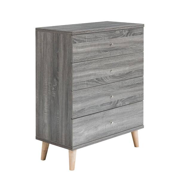 Furniture of America Cordero 4-Drawer Dark Gray Chest of Drawers (39.25 in. H x 31.25 in. W x 15.5 in. D)