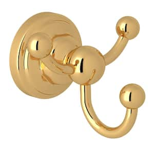 Triple Robe Hook In Unlacquered Brass