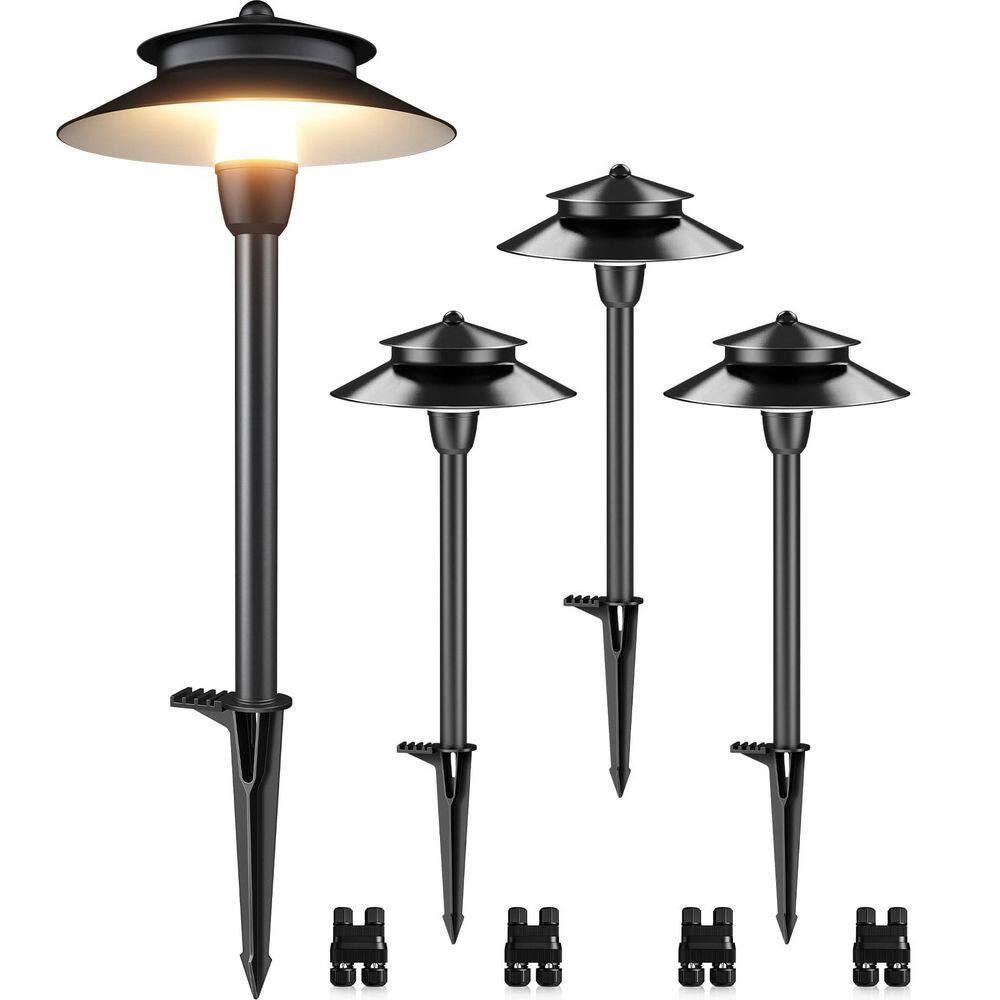 4 Pack Pathway Lights Landscape Path Lights Low Voltage 3000k Waterproof LED Landscape Lights with Connector price history on PriceWatchPro