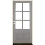 Krosswood Doors 36 In. X 80 In. 3/4 6-Lite With Beveled Glass Red ...