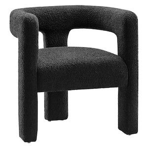 Kayla Boucle Upholstered Armchair in Black