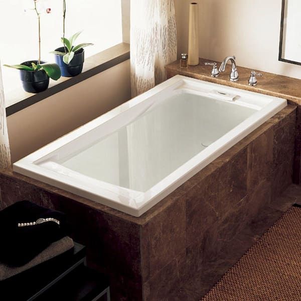 Evolution 72 in. x 36 in. Rectangular Acrylic Soaking Bathtub with Reversible Drain in White