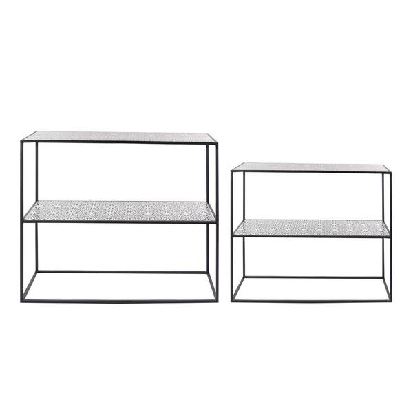 Litton Lane Modern Rectangular Glass Console Tables (Set of 2)