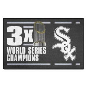 FANMATS Chicago White Sox Black 5 ft. x 6 ft. Man Cave Tailgater Area Rug  37436 - The Home Depot