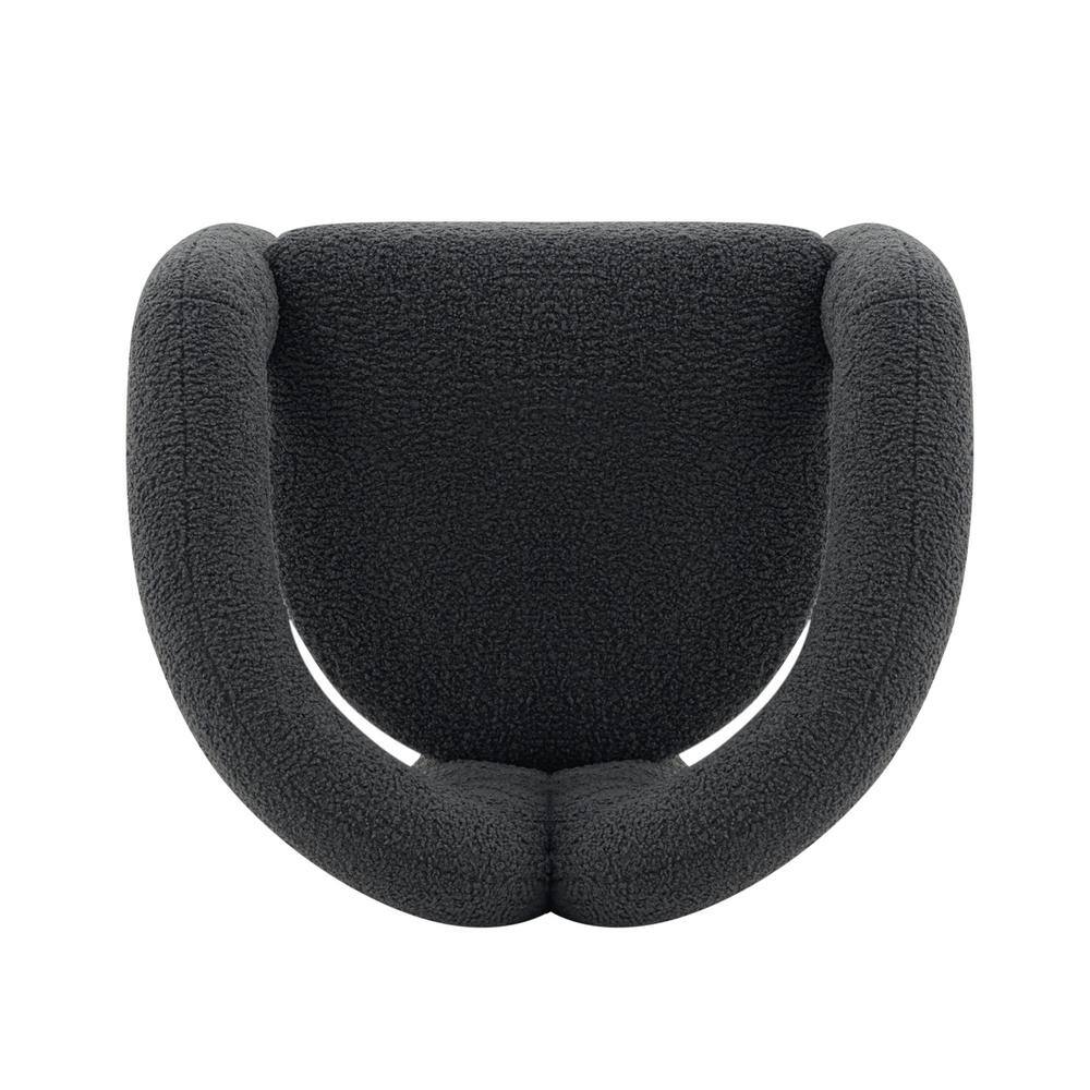 Darian Black Boucle Upholstered Accent Chair with Pine Wood Frame