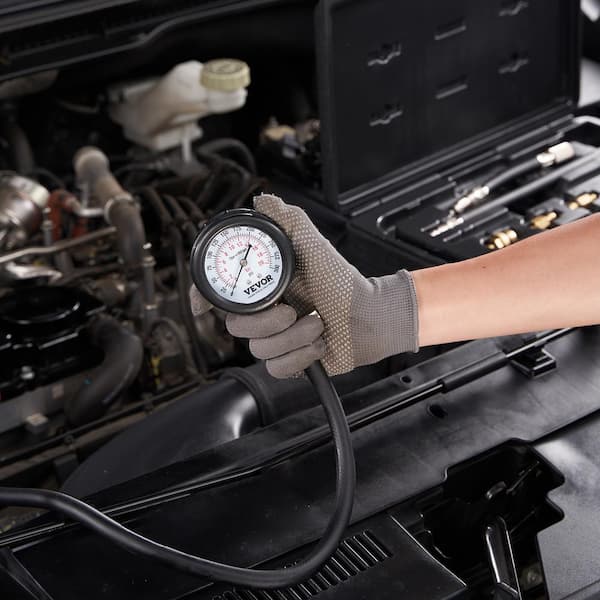 Compression Tester Adapter Kit 9 PCS Automotive Engine Cylinder Leak Down Compression Test Pressure Gauge 0-300 psi.