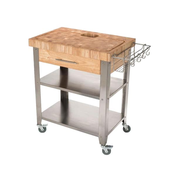 Chris and Chris Pro Stadium Natural Kitchen Cart with Chop and Drop System