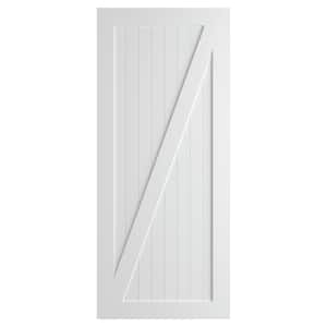 42 in. x 84 in. Reversible Z Panel V-Groove Solid Core Square Sticking Primed Interior Wood Barn Door Slab