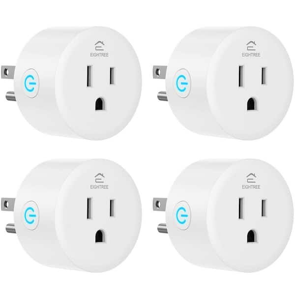 10 Amp Smart Home Plug Outlet with Switch, Remote Control and Timer Function in WHite (4 Packs)