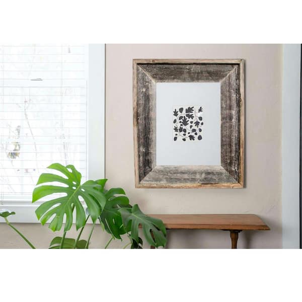 Rustic Farmhouse Artisan 18 in. x 24 in. Weathered Gray Reclaimed Picture Frame