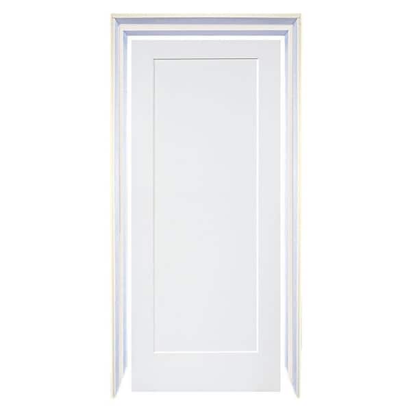 Kimberly Bay 32 in. x 80 in. White 3-Panel Shaker Solid Core Pine