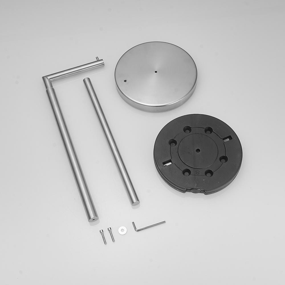 Brushed Nickel Freestanding Toilet Paper Holder with Reserve