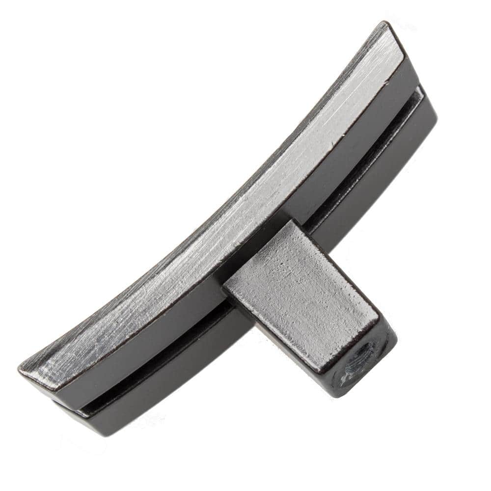 Brushed Pewter Dual Bar Cabinet Knob Set with Mounting Hardware