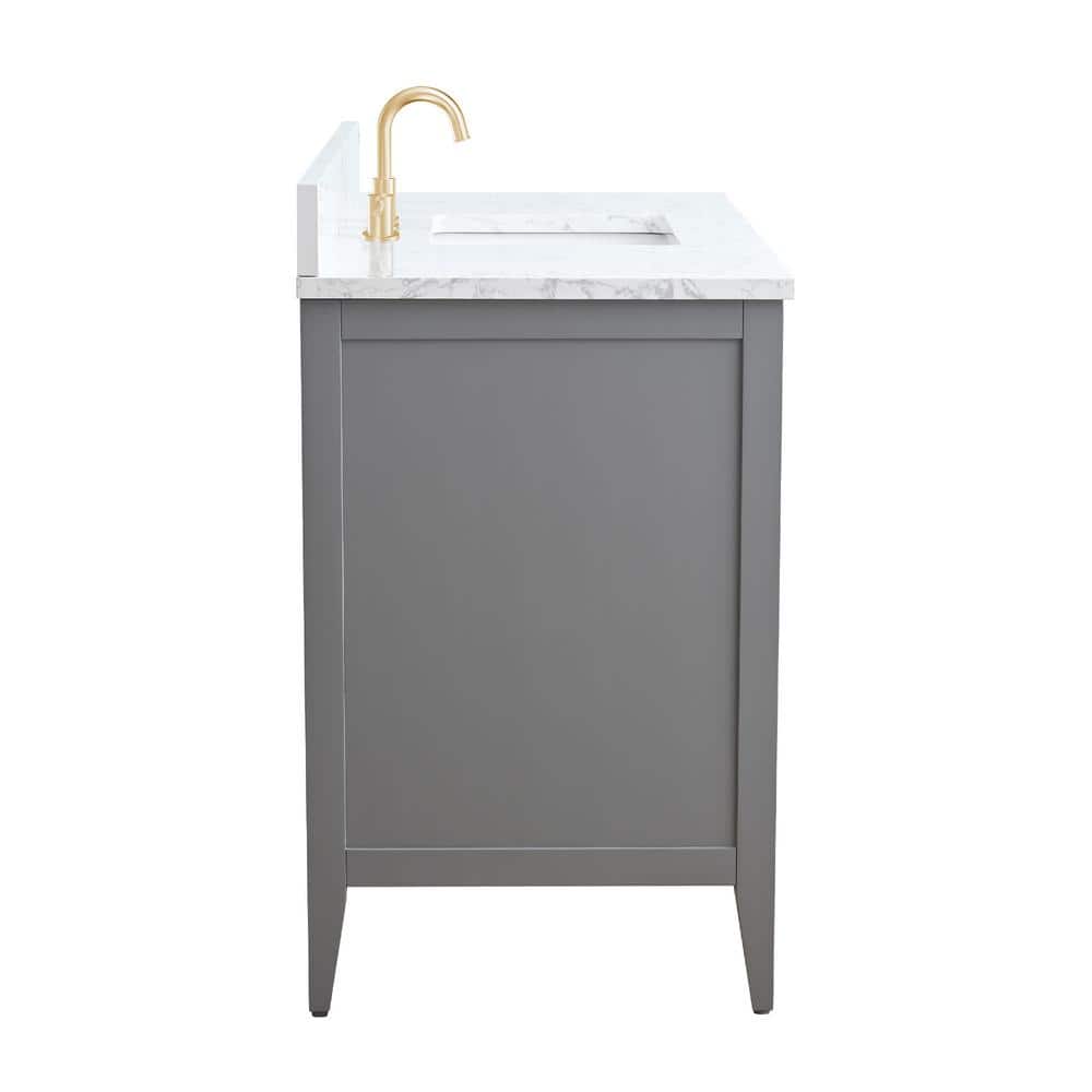 48" Cashmere Gray Single Bathroom Vanity with Engineered Marble Top