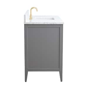 48 in. W x 22 in. D x 34 in. H Single Sink Bathroom Vanity Cabinet in Cashmere Gray with Engineered Marble Top