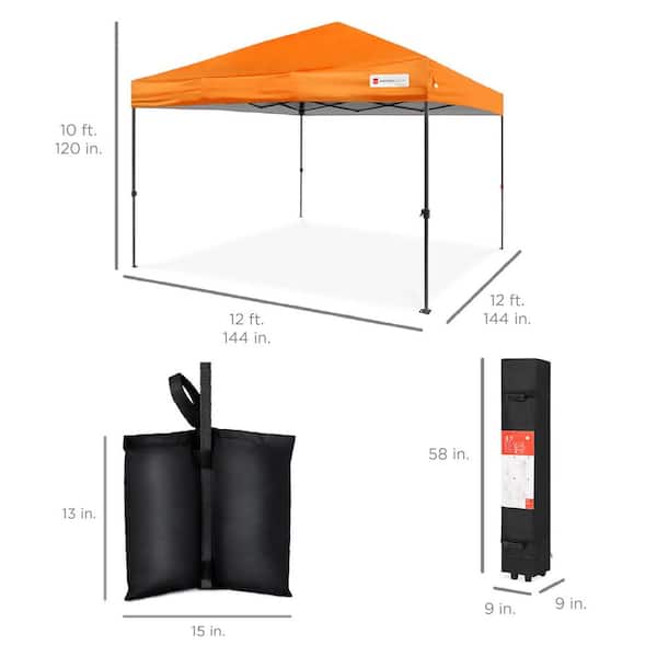 Best Choice Products 12 ft. x 12 ft. Orange Easy Setup Pop Best Choice Products 12 ft. x 12 ft. Orange Easy Setup Pop