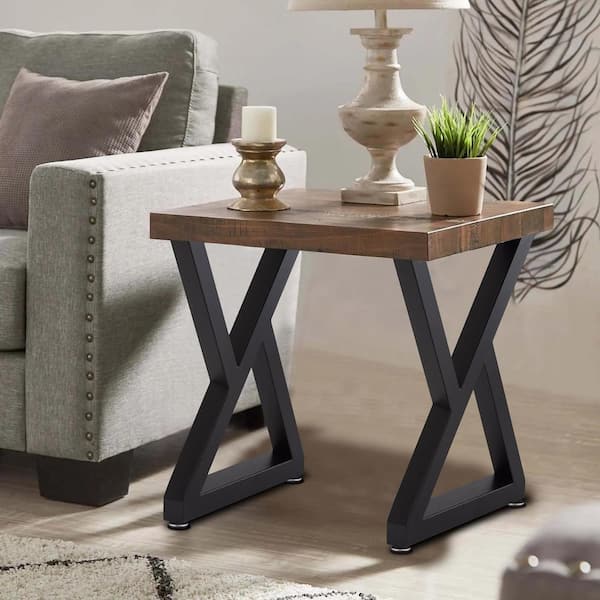 Angel Sar 16 in. Black Metal Coffee Table Legs, Double Angel Sar 16 in. Black Metal Coffee Table Legs, Double