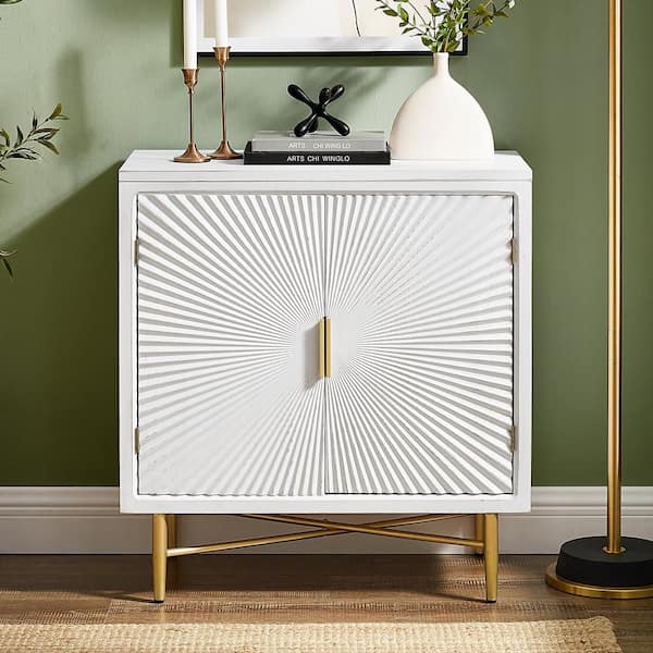 Art Leon RUSTIC White MDF TOP 27.6 in. Buffet Sideboard