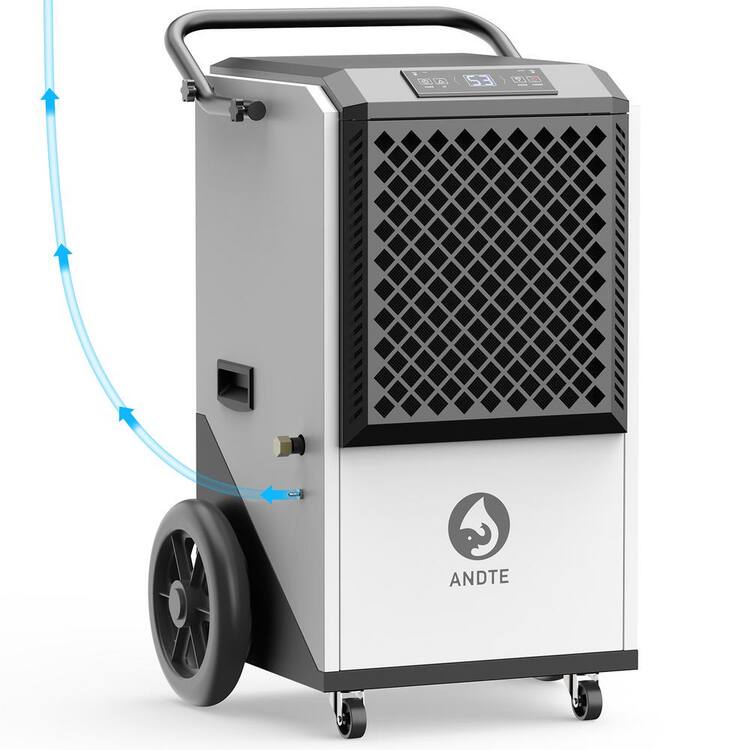 ANDTE 230 pt. 8,000 sq. ft. Heavy-Duty Quiet Dehumidifier in White with Pump and Drain Hose for Basement, Garge, Auto Defrost