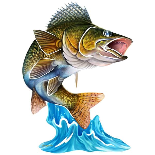 Jumping Walleye Metal Wall Art 101210117 - The Home Depot