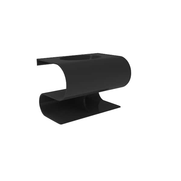 Soprano 30 in. Wall Mount Solid Surface Single Basin Specialty S-Shape Non Vessel Bathroom Sink in Matte Black