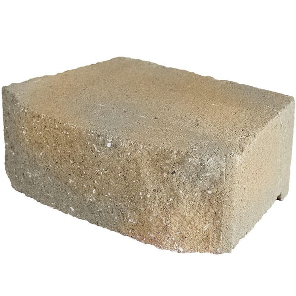 Pavestone 4 in. x 11.75 in. x 6.75 in. Antique Buff Concrete Retaining ...