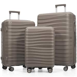 Merax Lightweight Durable 3-Bags 3-Piece Light Brown ABS Hardshell