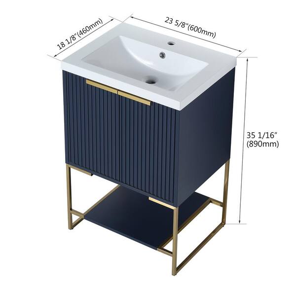 新品24-25NOVMBR KD136 cm FUNKOL 24 in. W Modern Style Freestanding Bathroom Vanity