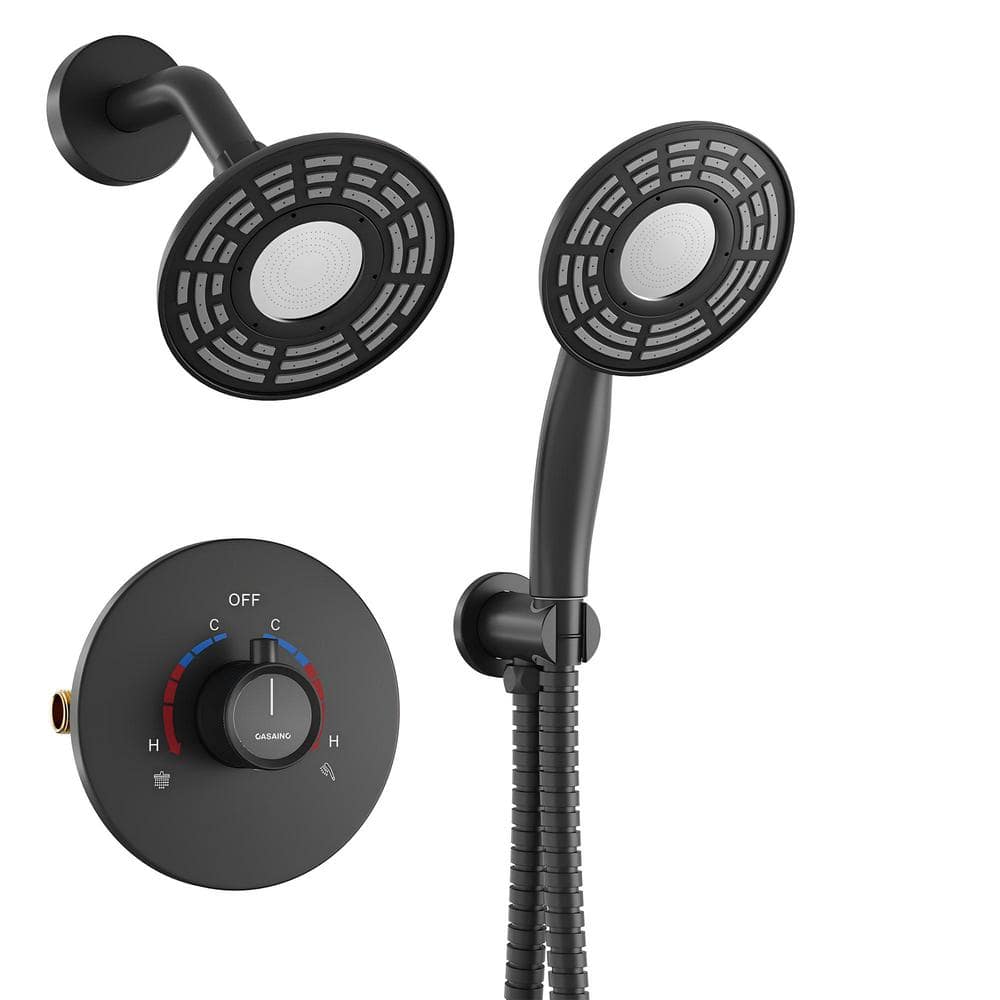 Matte Black Dual-Function Wall Mounted Shower System