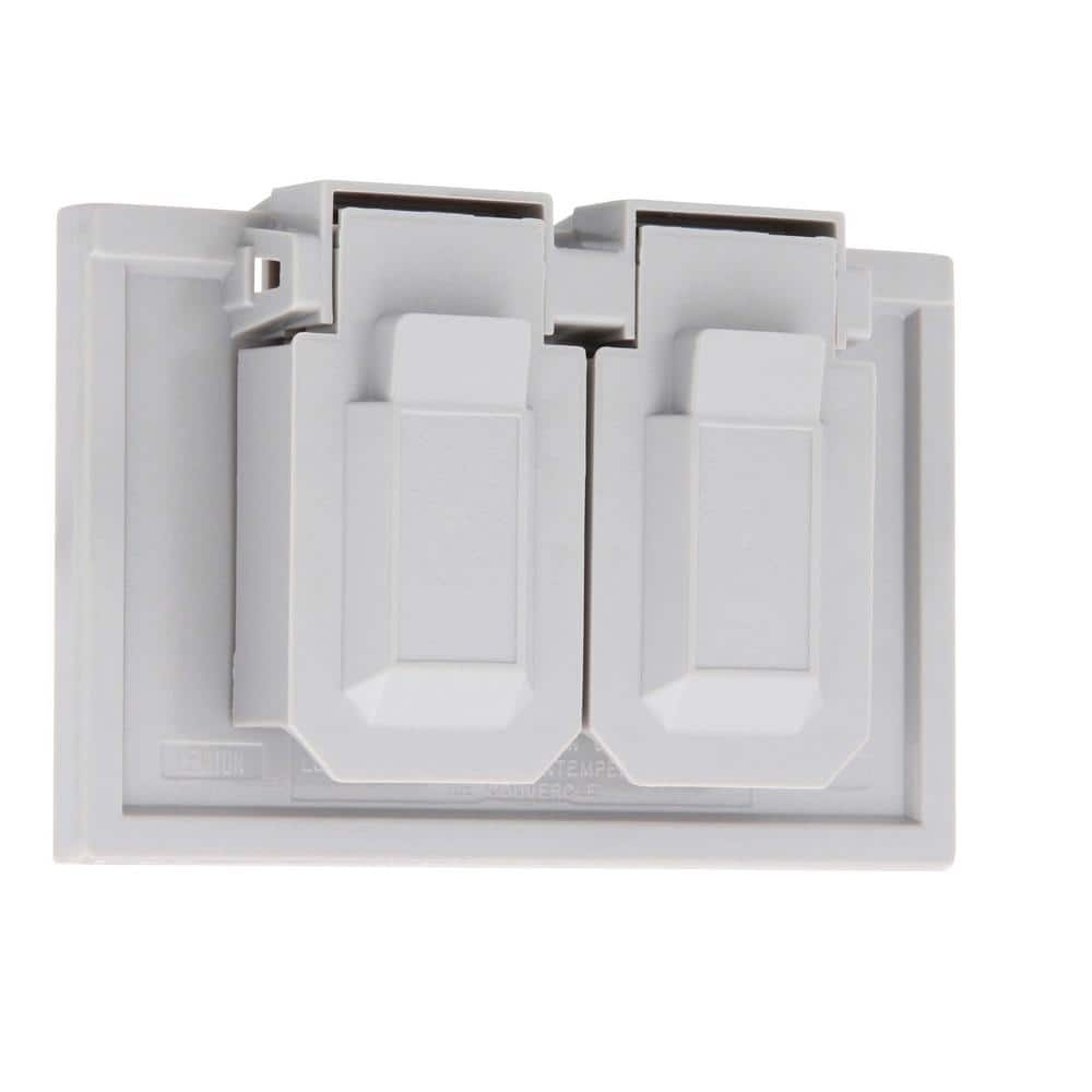 Gray Polycarbonate 1-Gang Weatherproof Duplex Outlet Cover