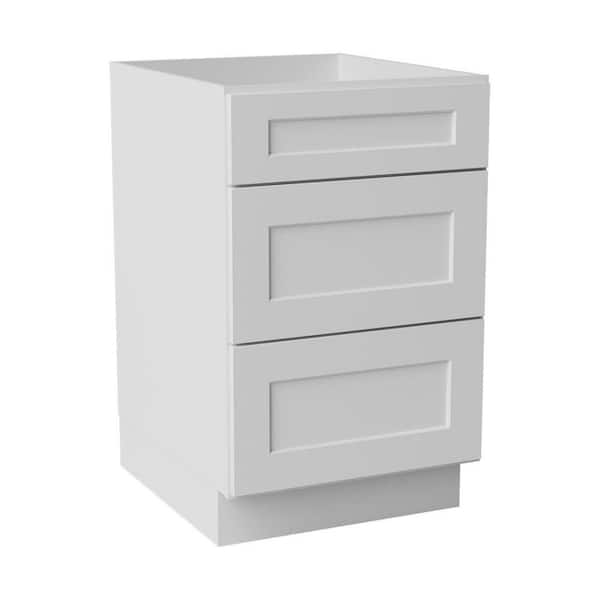 21 in. W x 24 in. D x 34.5 in. H Ready to Assemble Solid Wood Shaker Drawer Base Kitchen Cabinet in White