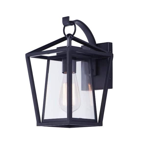 Artisan 7 in. W 1-Light Black Outdoor Wall Lantern Sconce