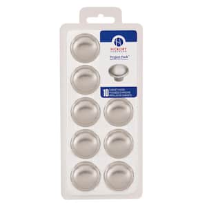 Project Pack 1-3/8 in. Conquest Satin Nickel Cabinet Knobs (10-Pack)