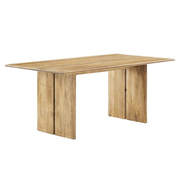 Amistad in Oak Wood 70 in. Column Dining Table Seats 8