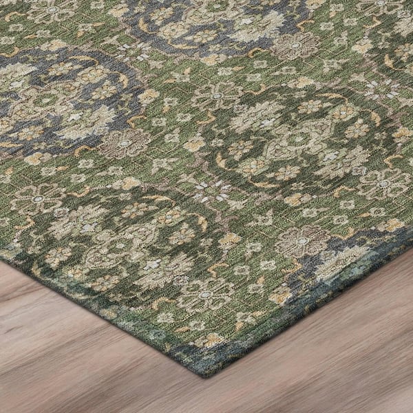 Chantille Machine Washable Indoor/Outdoor Abstract ACN2918 Olive 5 ft. x 7 ft. 6 in. Area Rug