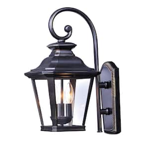 Knoxville 11 in. W 3-Light Bronze Outdoor Wall Lantern Sconce