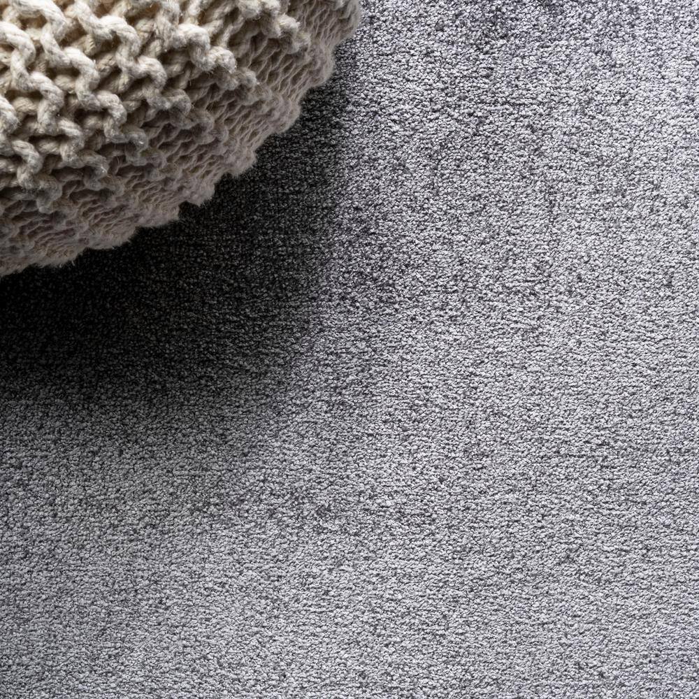 Modern Easy-Care Oval Synthetic Area Rug in Gray