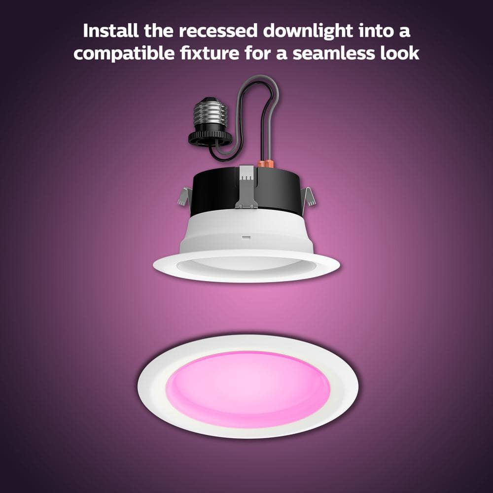 White 4-Inch LED Smart Ceiling Lamp with Voice Control
