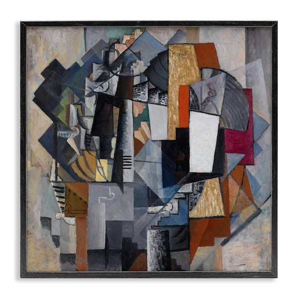 Stupell Industries Classical Abstract Collage by one1000paintings Black Framed Abstract Giclee Art Print 24 in. x 24 in.