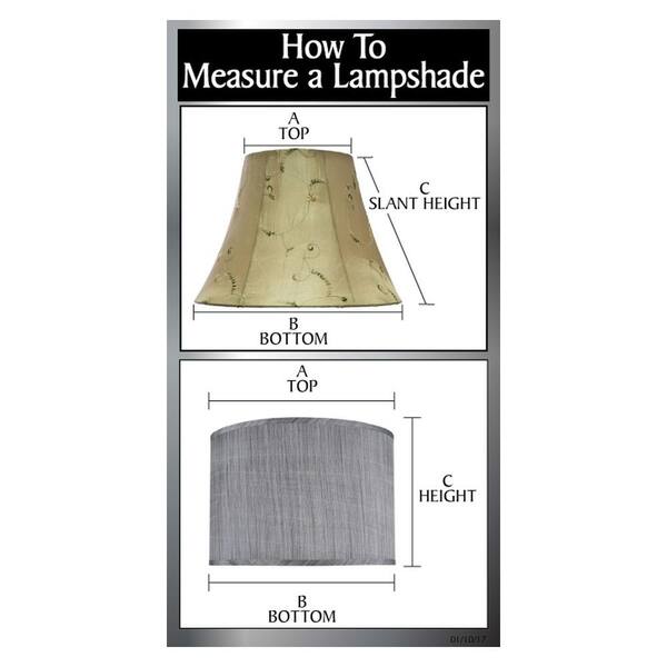 6" x 12" x 9-1/2" Details about   Aspen Creative 30168 Bell Shape Spider Lamp Shade in Beige 