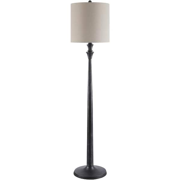 Bettiny BTI-005 62 in. H x 13 in. W x 13 in. D Accent, Black/Beige, Standard, Floor Lamp