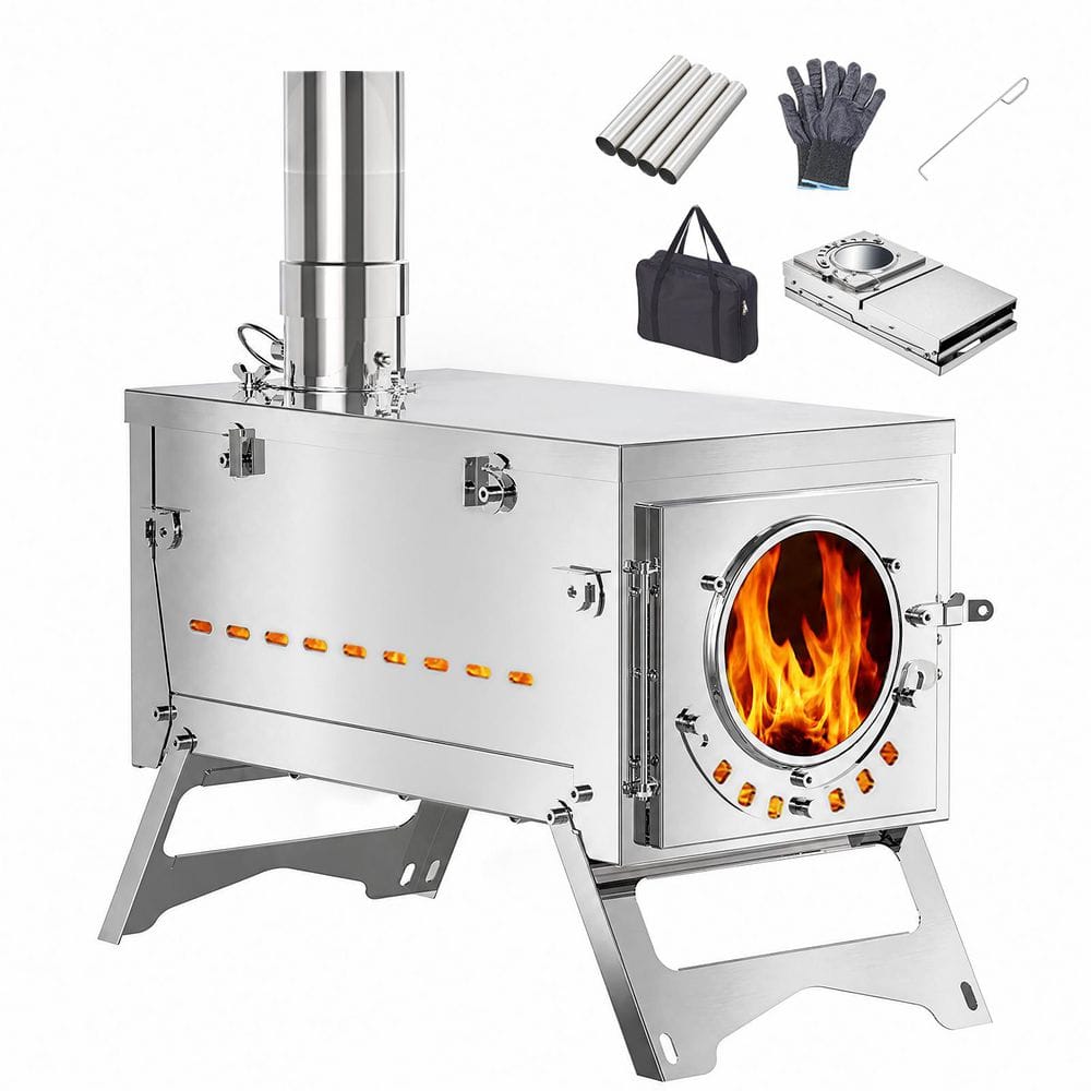 BOZTIY Upgraded Titanium Wood Burning Stove Hot Tent Stove Camping