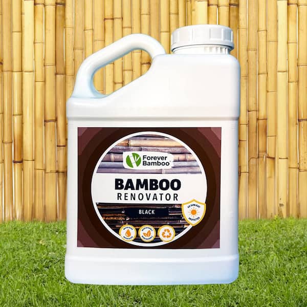 Eco-Friendly Bamboo Renovator Restoration Stain 1 Gal. Black Water-Based UV/Water-Resistant Exterior Wood Sealer Stain