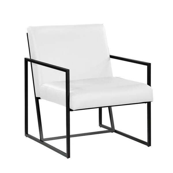 Best Master Furniture Luxembourg 29 in. W White Arm Chair