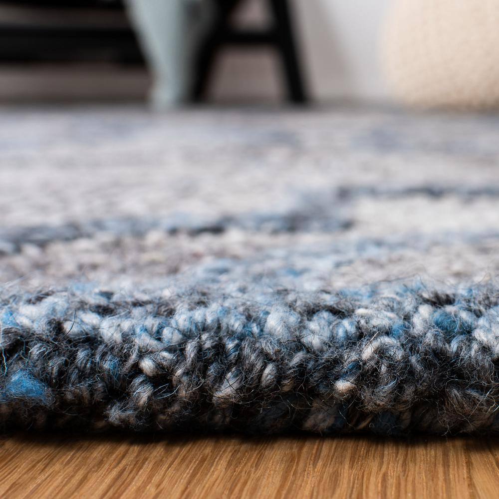 Hand-Tufted Abstract Blue Wool & Viscose 9' x 12' Area Rug